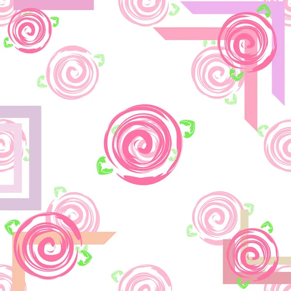 Saint Valentin Rose Fleur Carte Voeux Fond Vectoriel — Image vectorielle