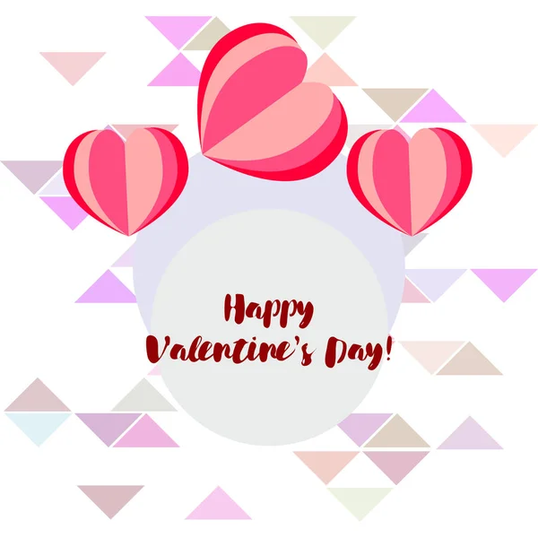 Día San Valentín Corazón Tarjeta Felicitación Vector Fondo — Vector de stock