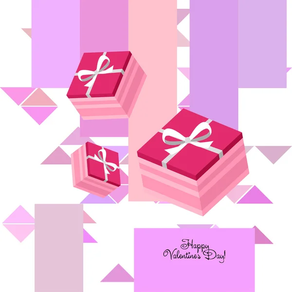 Saint Valentin Cadeau Carte Voeux Fond Vectoriel — Image vectorielle