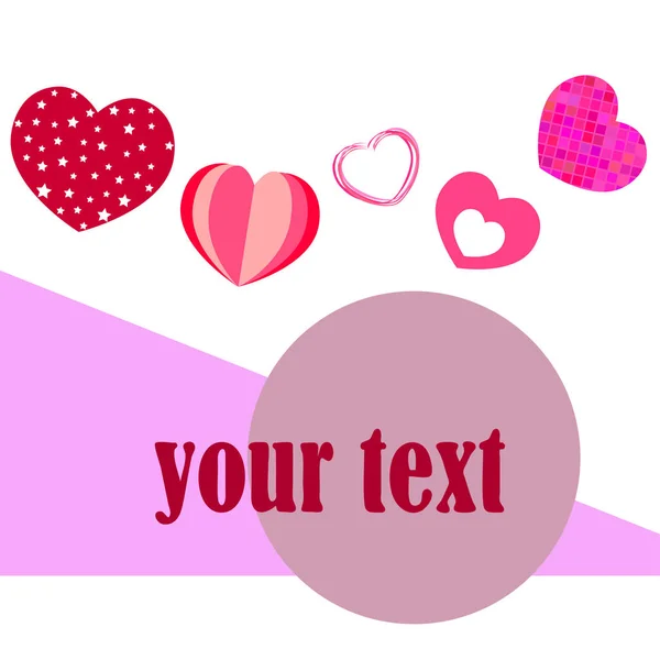 Valentine Day Heart Greeting Card Vector Background — Stock Vector