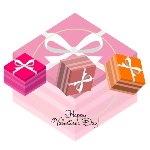 Valentine Day Gift Greeting Card Vector Background — Stock Vector