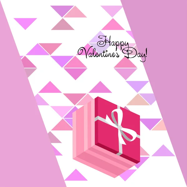 Día San Valentín Regalo Tarjeta Felicitación Vector Fondo — Vector de stock