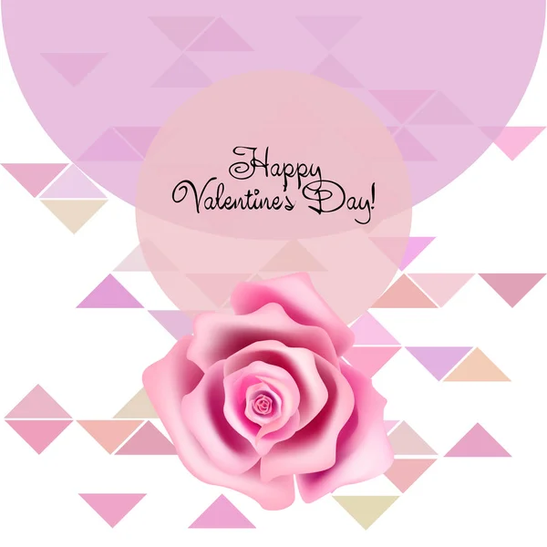 Valentinstag Rose Blume Grußkarte Vektorhintergrund — Stockvektor