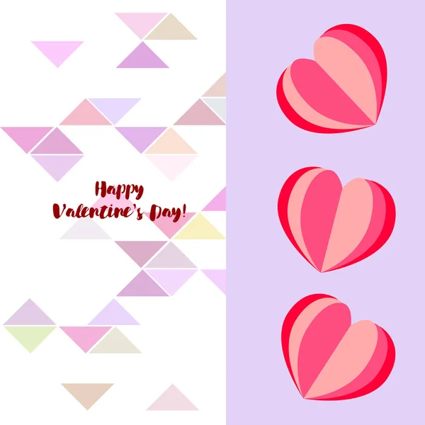 Día San Valentín Corazón Tarjeta Felicitación Vector Fondo — Vector de stock