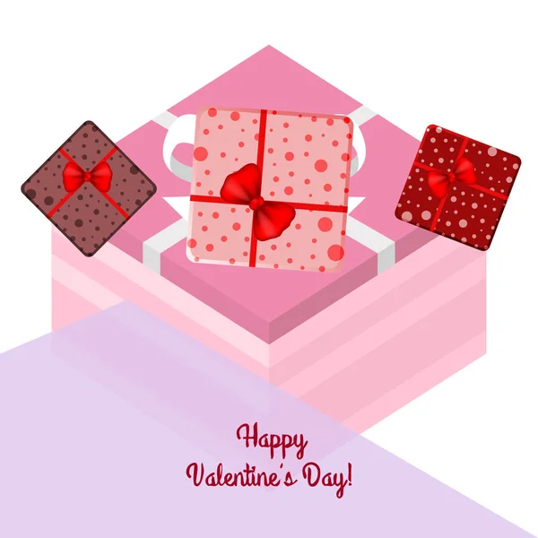 バレンタインの日 ギフト グリーティング カードのベクトルの背景 — ストックベクタ