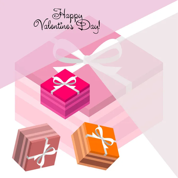 Valentinstag Geschenk Grußkarte Vektorhintergrund — Stockvektor