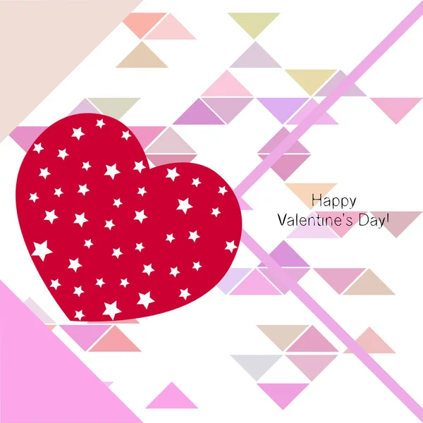 Valentine Day Heart Greeting Card Vector Background — Stock Vector