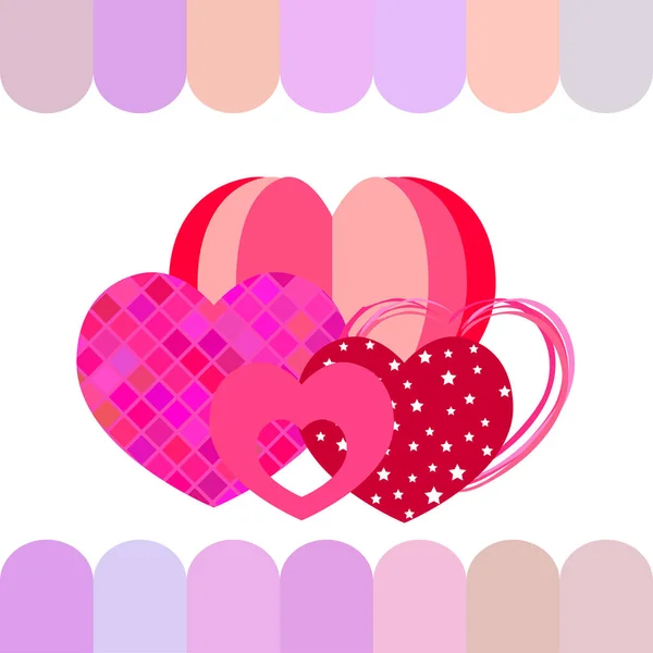 Walentynki Serce Karty Pozdrowieniami Tło Wektor — Wektor stockowy