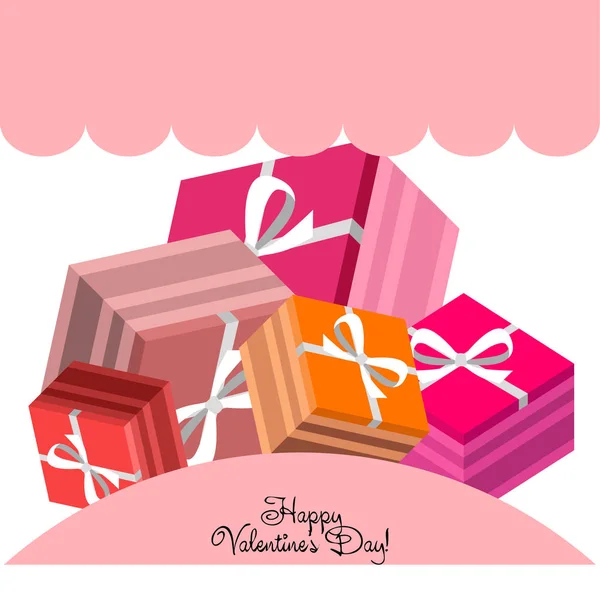 Valentinstag Geschenk Grußkarte Vektorhintergrund — Stockvektor