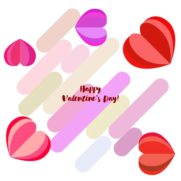 Día San Valentín Corazón Tarjeta Felicitación Vector Fondo — Vector de stock