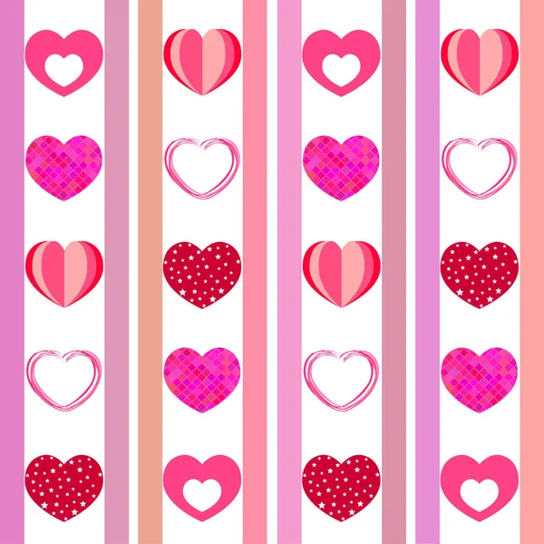 Valentine Day Heart Greeting Card Vector Background — Stock Vector