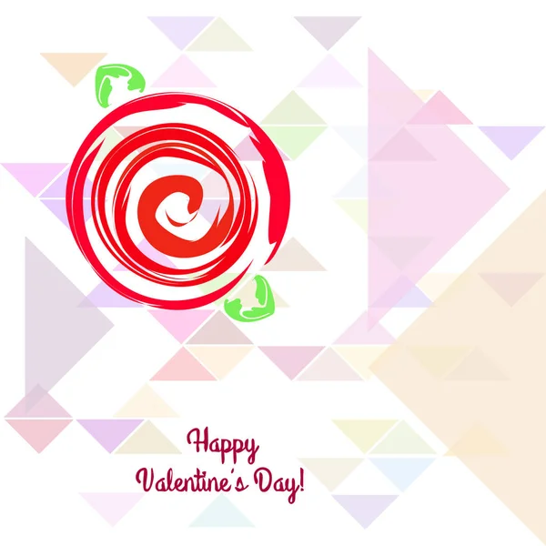 Valentine Day Rose Flower Greeting Card Vector Background — Stock Vector