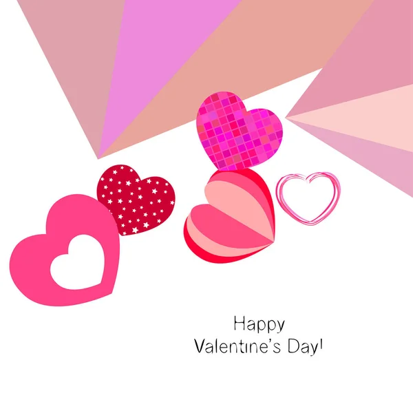 Día San Valentín Corazón Tarjeta Felicitación Vector Fondo — Vector de stock