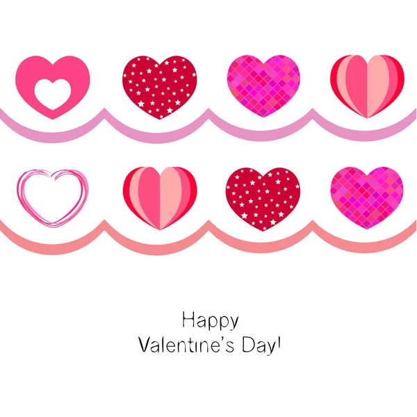 Día San Valentín Corazón Tarjeta Felicitación Vector Fondo — Archivo Imágenes Vectoriales