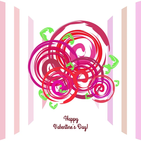 Valentine Day Rose Flower Greeting Card Vector Background — Stock Vector