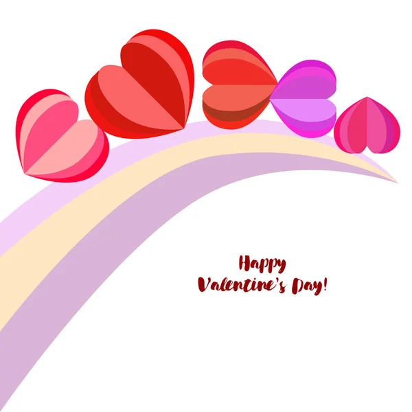 Valentine Day Heart Greeting Card Vector Background — Stock Vector