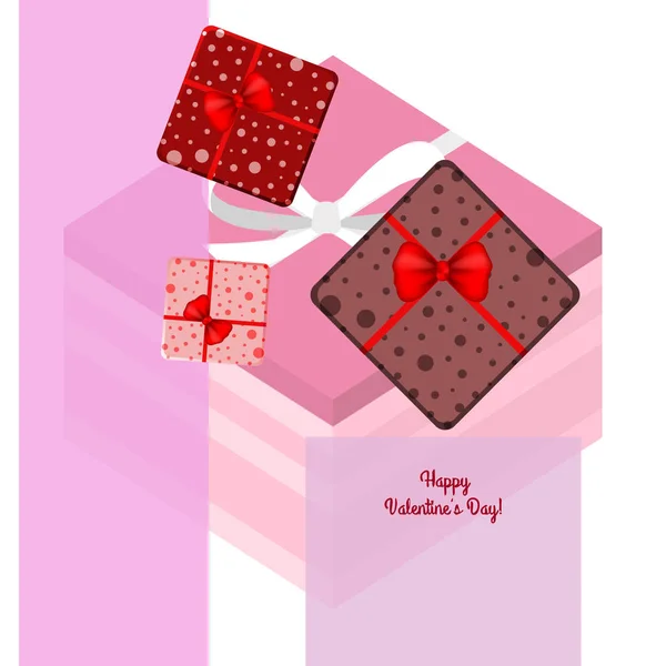 Valentine Day Geschenk Wenskaart Vector Achtergrond — Stockvector