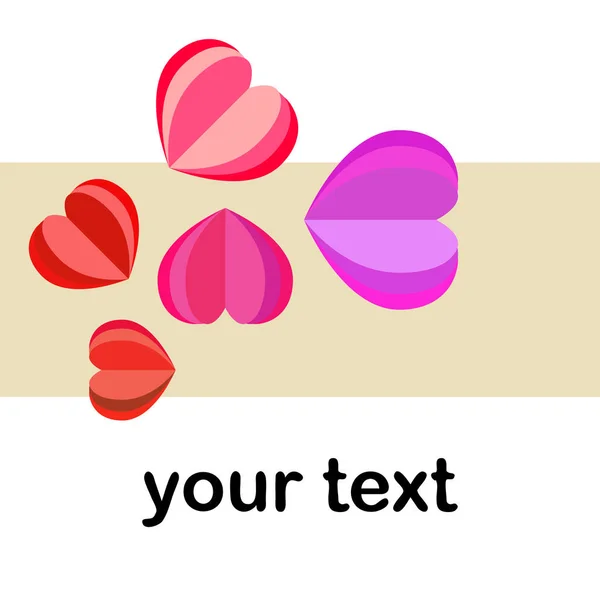 Valentine Day Heart Greeting Card Vector Background — Stock Vector