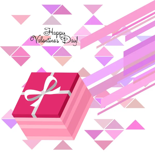 Día San Valentín Regalo Tarjeta Felicitación Vector Fondo — Vector de stock