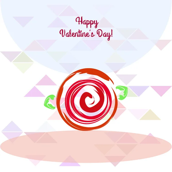 Valentine Day Rose Flower Greeting Card Vector Background — Stock Vector