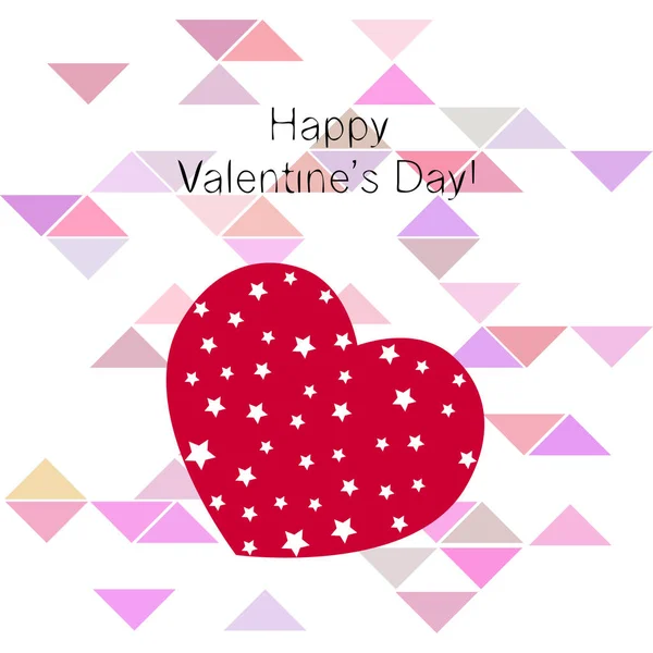 Día San Valentín Corazón Tarjeta Felicitación Vector Fondo — Archivo Imágenes Vectoriales