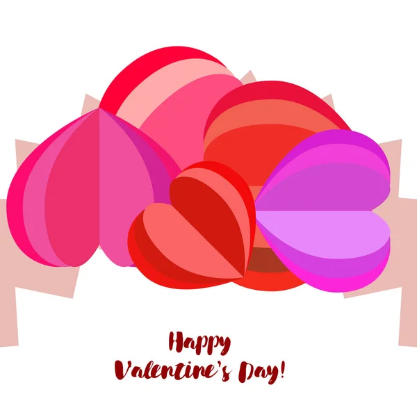 Saint Valentin Coeur Carte Vœux Fond Vectoriel — Image vectorielle