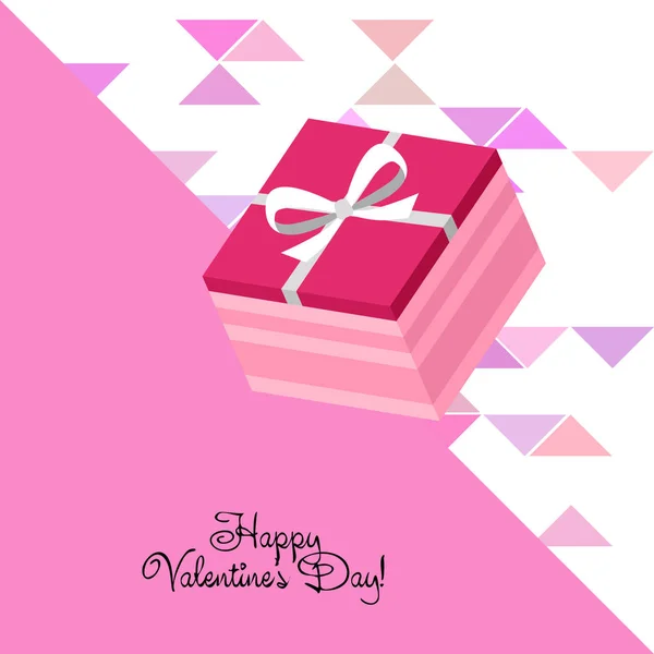 Día San Valentín Regalo Tarjeta Felicitación Vector Fondo — Vector de stock