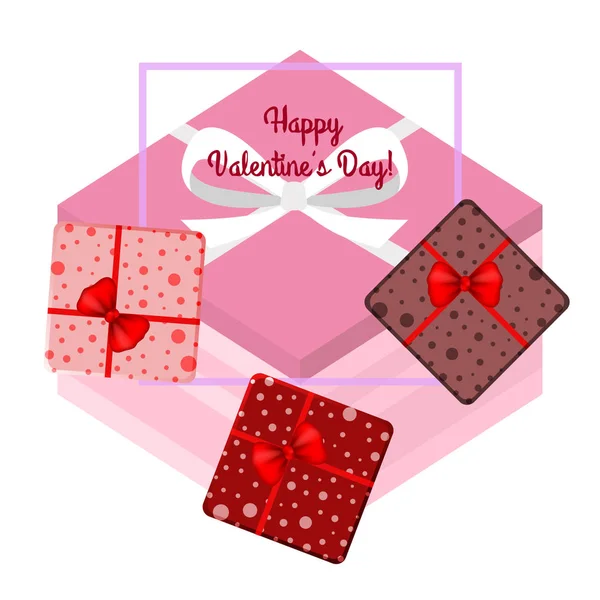 Valentine Day Gift Greeting Card Vector Background — Stock Vector