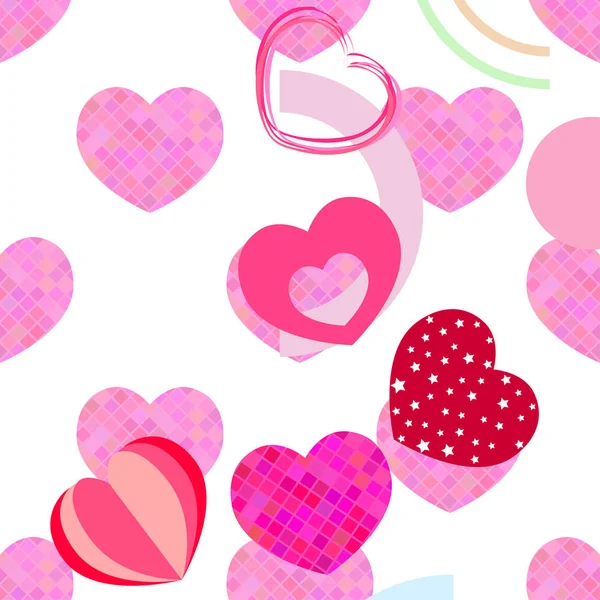 Día San Valentín Corazón Tarjeta Felicitación Vector Fondo — Vector de stock