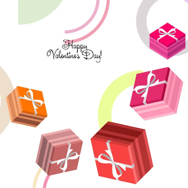 Saint Valentin Cadeau Carte Voeux Fond Vectoriel — Image vectorielle