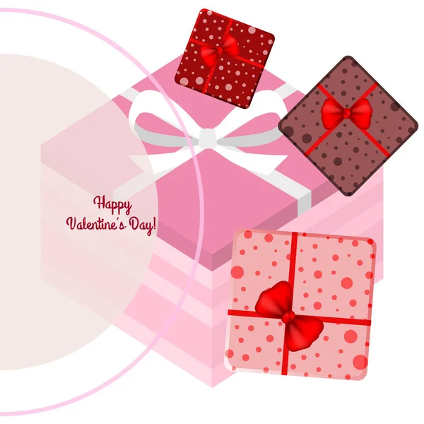 Valentine Day Geschenk Wenskaart Vector Achtergrond — Stockvector