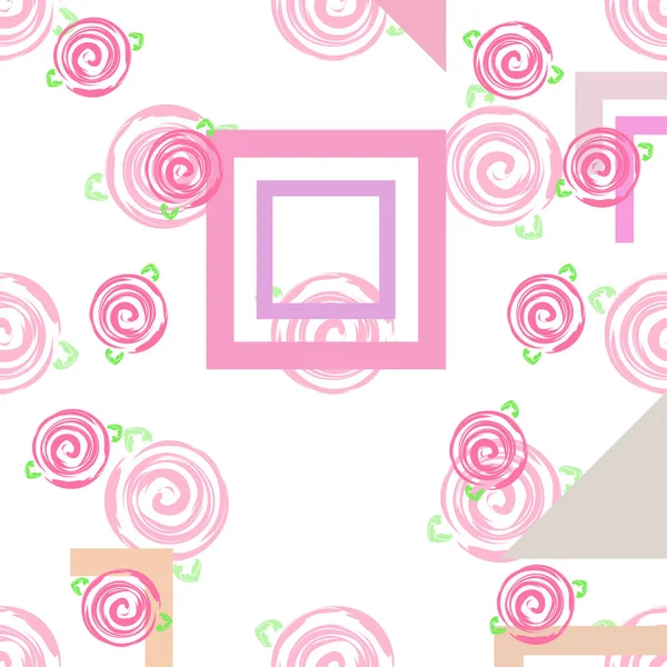 San Valentín Rosa Flor Tarjeta Felicitación Vector Fondo — Archivo Imágenes Vectoriales