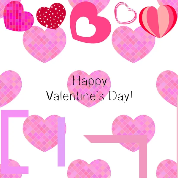 Día San Valentín Corazón Tarjeta Felicitación Vector Fondo — Vector de stock