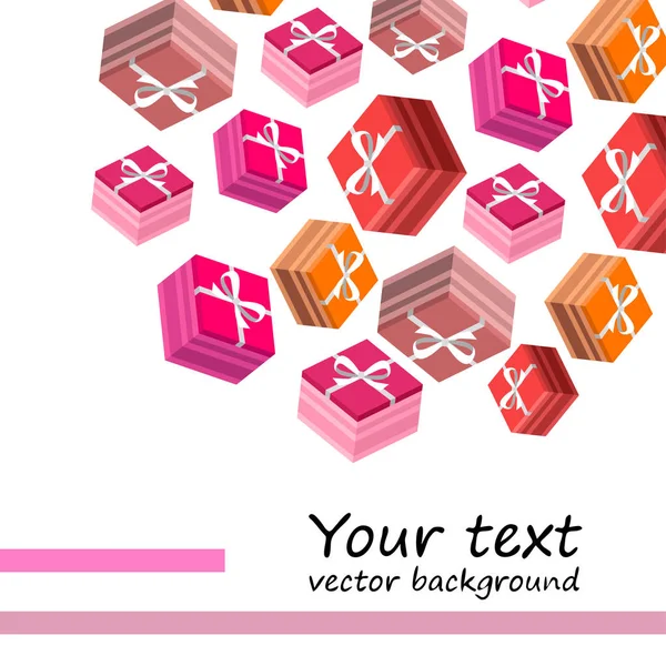 Día San Valentín Regalo Tarjeta Felicitación Vector Fondo — Vector de stock