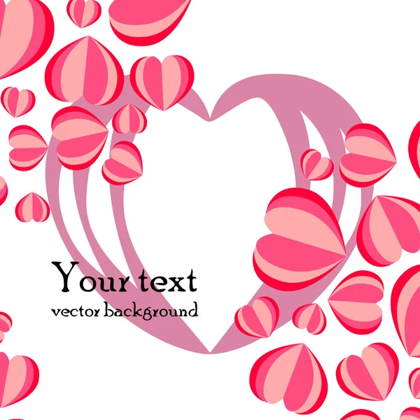 Valentine Day Heart Greeting Card Vector Background — Stock Vector