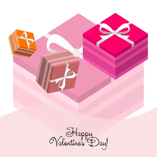 Valentine Day Gift Greeting Card Vector Background — Stock Vector