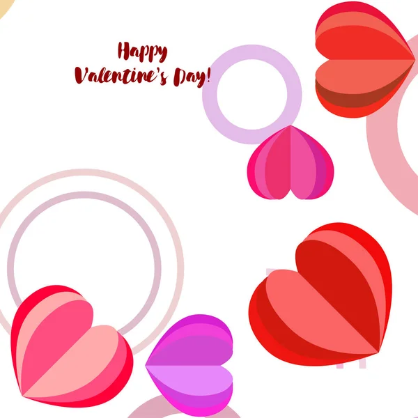 Día San Valentín Corazón Tarjeta Felicitación Vector Fondo — Archivo Imágenes Vectoriales