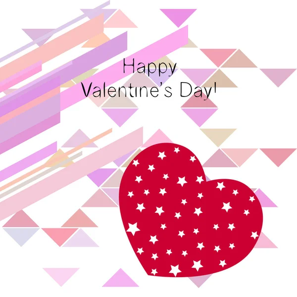 Día San Valentín Corazón Tarjeta Felicitación Vector Fondo — Archivo Imágenes Vectoriales