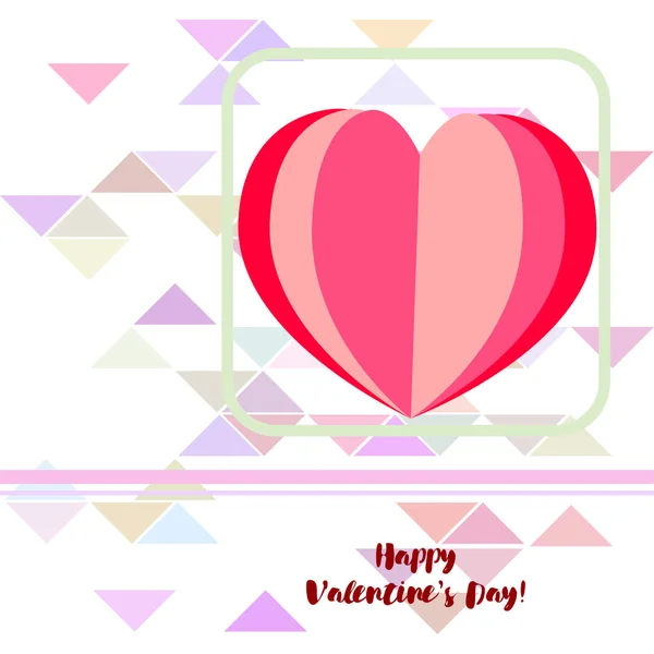 Día San Valentín Corazón Tarjeta Felicitación Vector Fondo — Vector de stock