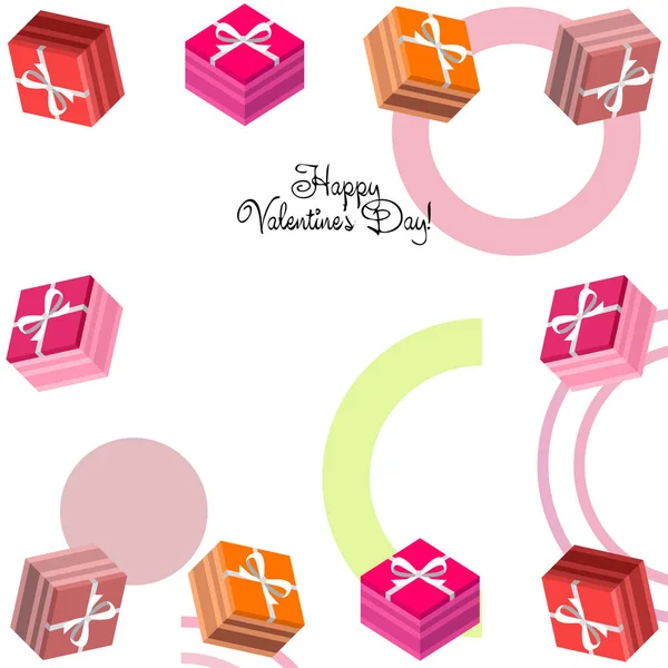 Valentine Day Gift Greeting Card Vector Background — Stock Vector