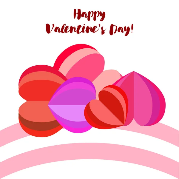 Día San Valentín Corazón Tarjeta Felicitación Vector Fondo — Vector de stock