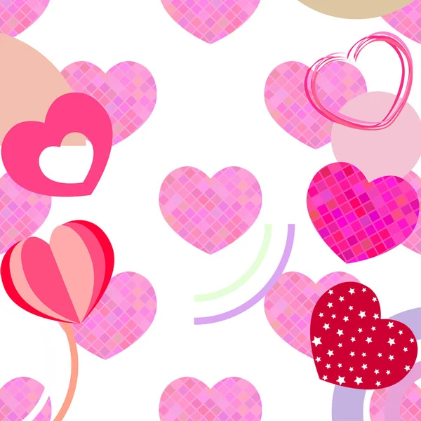 Día San Valentín Corazón Tarjeta Felicitación Vector Fondo — Vector de stock