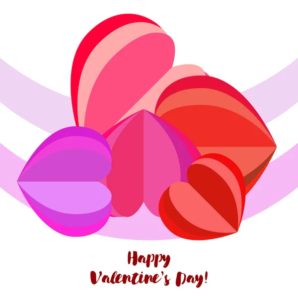 Día San Valentín Corazón Tarjeta Felicitación Vector Fondo — Archivo Imágenes Vectoriales