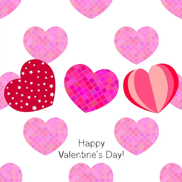 Día San Valentín Corazón Tarjeta Felicitación Vector Fondo — Archivo Imágenes Vectoriales