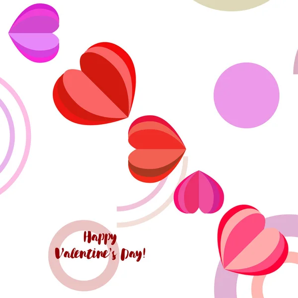 Día San Valentín Corazón Tarjeta Felicitación Vector Fondo — Archivo Imágenes Vectoriales