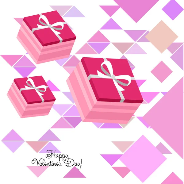 Valentine Day Geschenk Wenskaart Vector Achtergrond — Stockvector