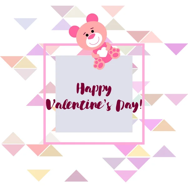Valentine\'s Day, teddy bear, congratulation, vector background