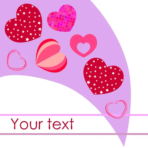 Valentine Day Heart Greeting Card Vector Background — Stock Vector