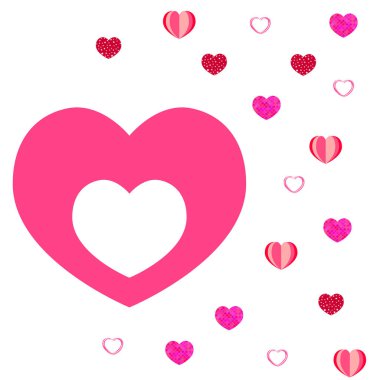 Sevgililer günü, kalp, tebrik kartı, vektör arka plan