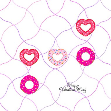 Sevgililer günü, kalp poğaça, tebrik kartı, vektör arka plan